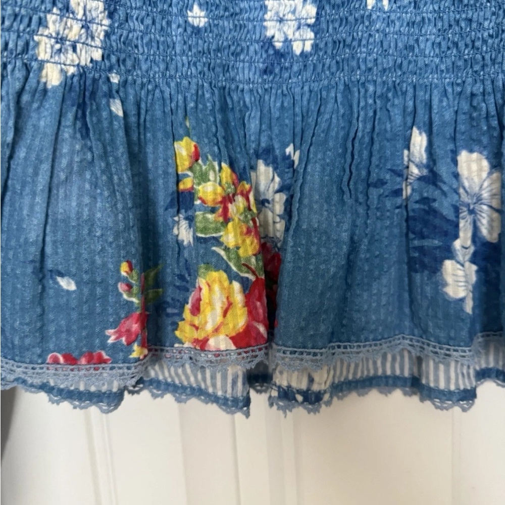 LoveShackFancy Blue Floral Blouse - Picture 7 of 9